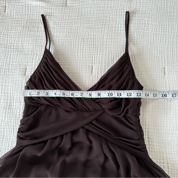 Theory Vintage y2k Silk Dress Chocolate Brown - Picture 6 of 9